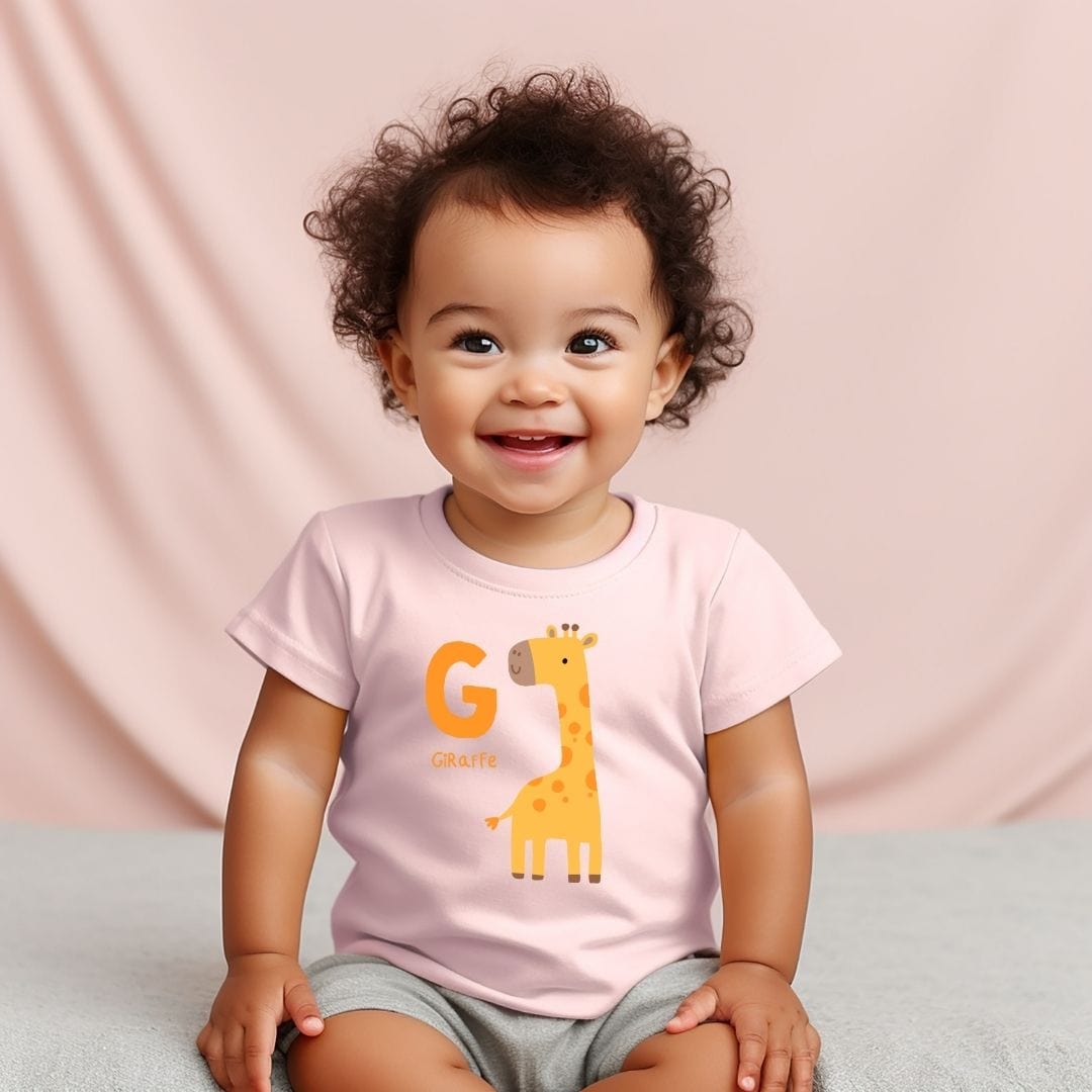 Animal Alphabet - G for Giraffe Baby Tee - Unisex Graphic Tee for Babies