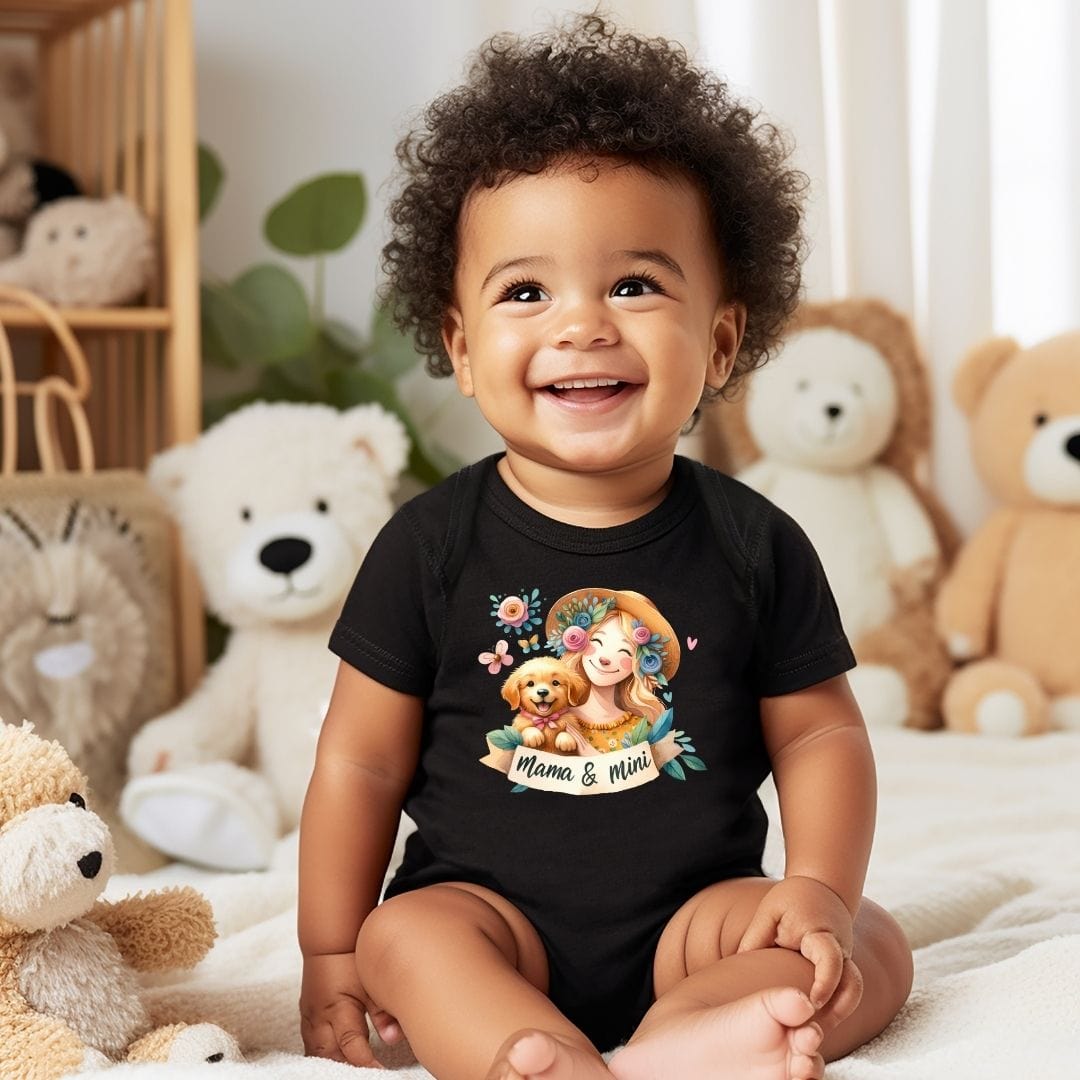 Mama & Mini Golden Retriever Dog Mum Baby Bodysuit
