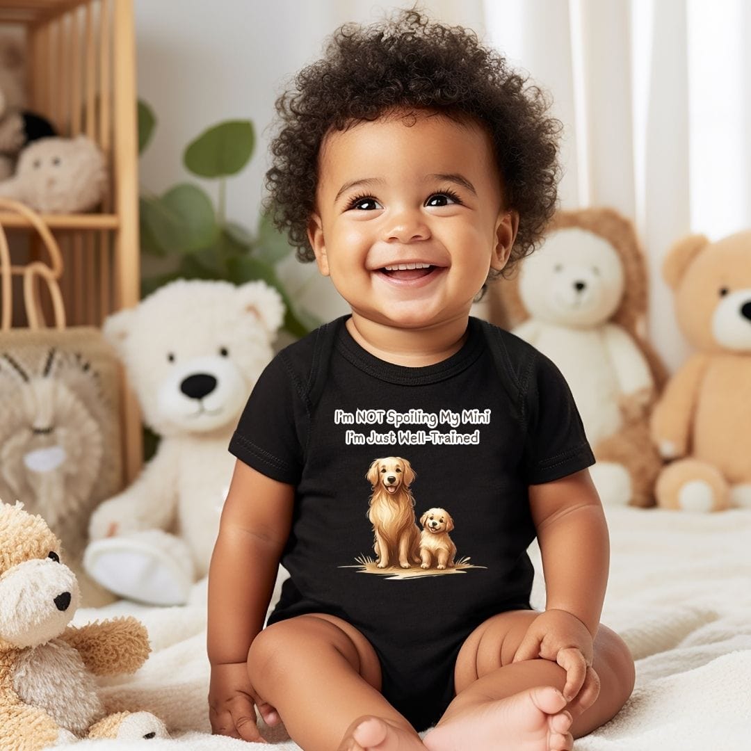Mama & Mini Golden Retriever Dog - I am NOT Spoiling My Mini, I am Just Well Trained Baby Bodysuit