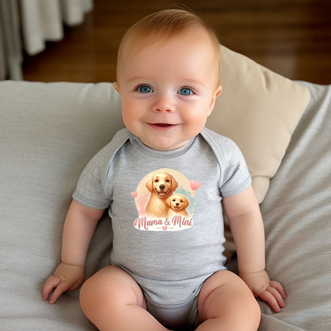 Mama & Mini Dog Golden Retriever Bond Baby Bodysuit