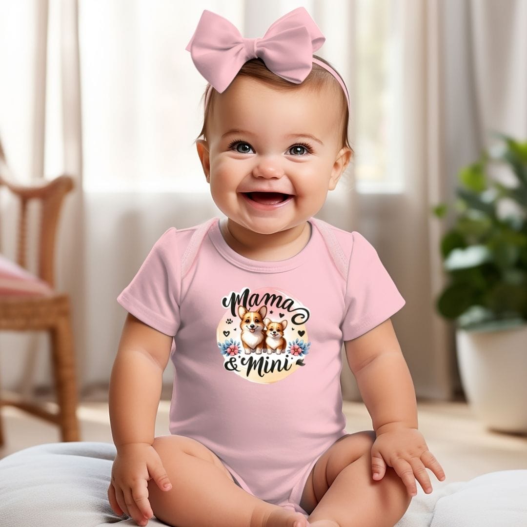 Mama & Mini Corgi Duo Love Baby Bodysuit