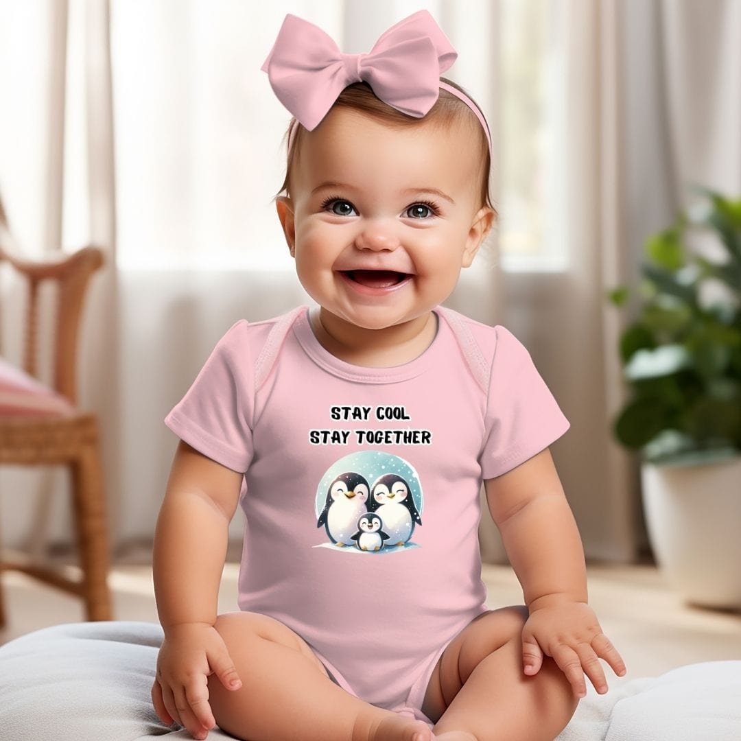 Penguin Family - Stay Cool Stay Together Baby Bodysuit