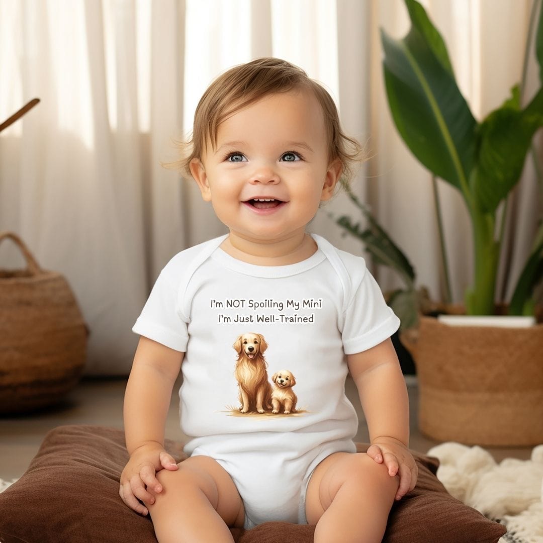 Mama & Mini Golden Retriever Dog - I am NOT Spoiling My Mini, I am Just Well Trained Baby Bodysuit