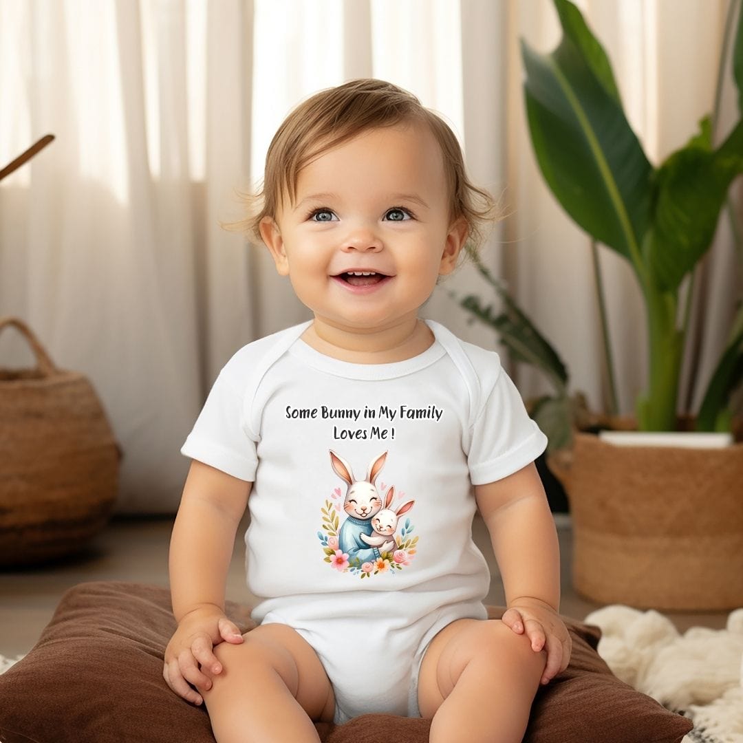 Daddy & Mini - Some Bunny in My Family Loves Me Baby Bodysuit