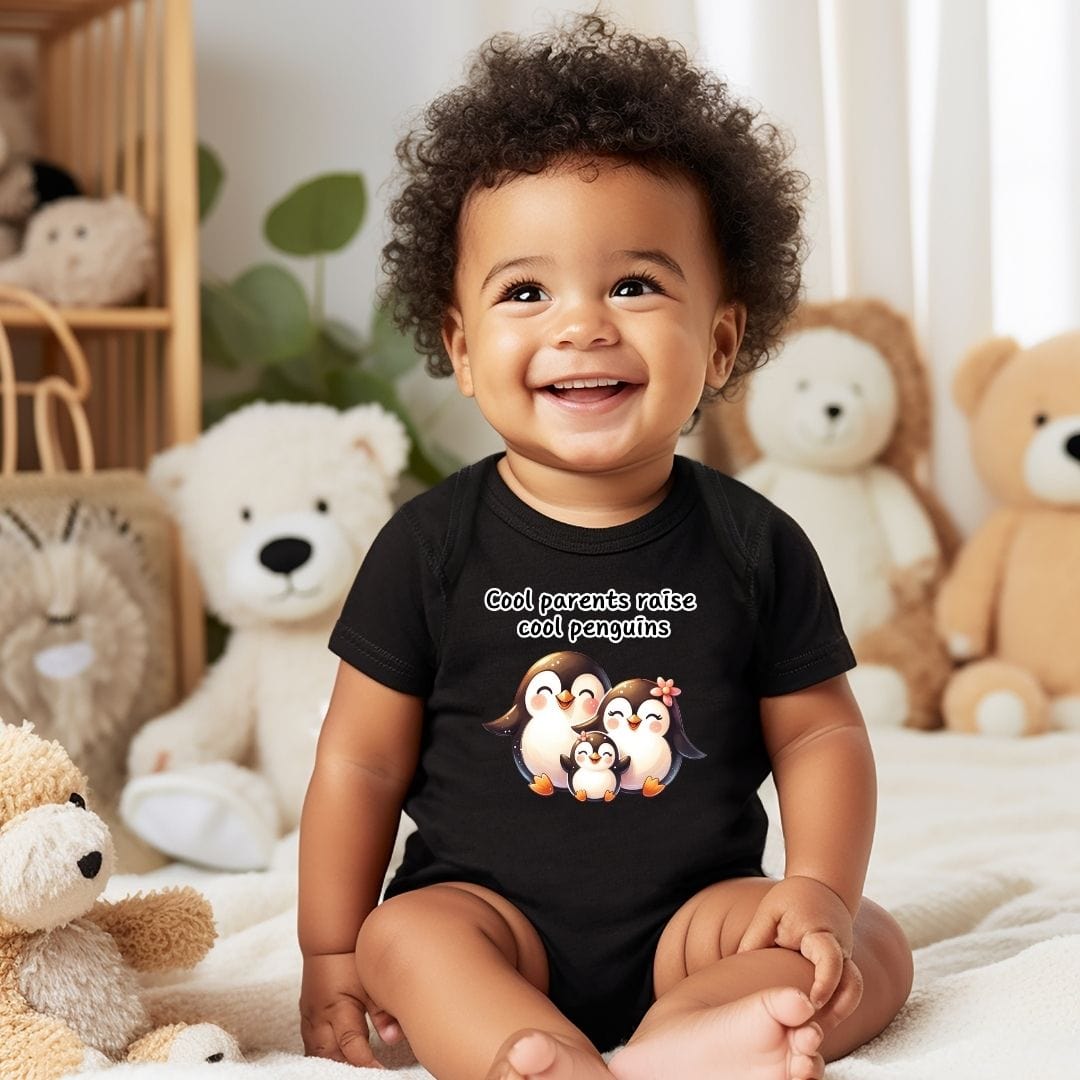 Penguin Family - Cool Parents Raise Cool Penguins Baby Bodysuit