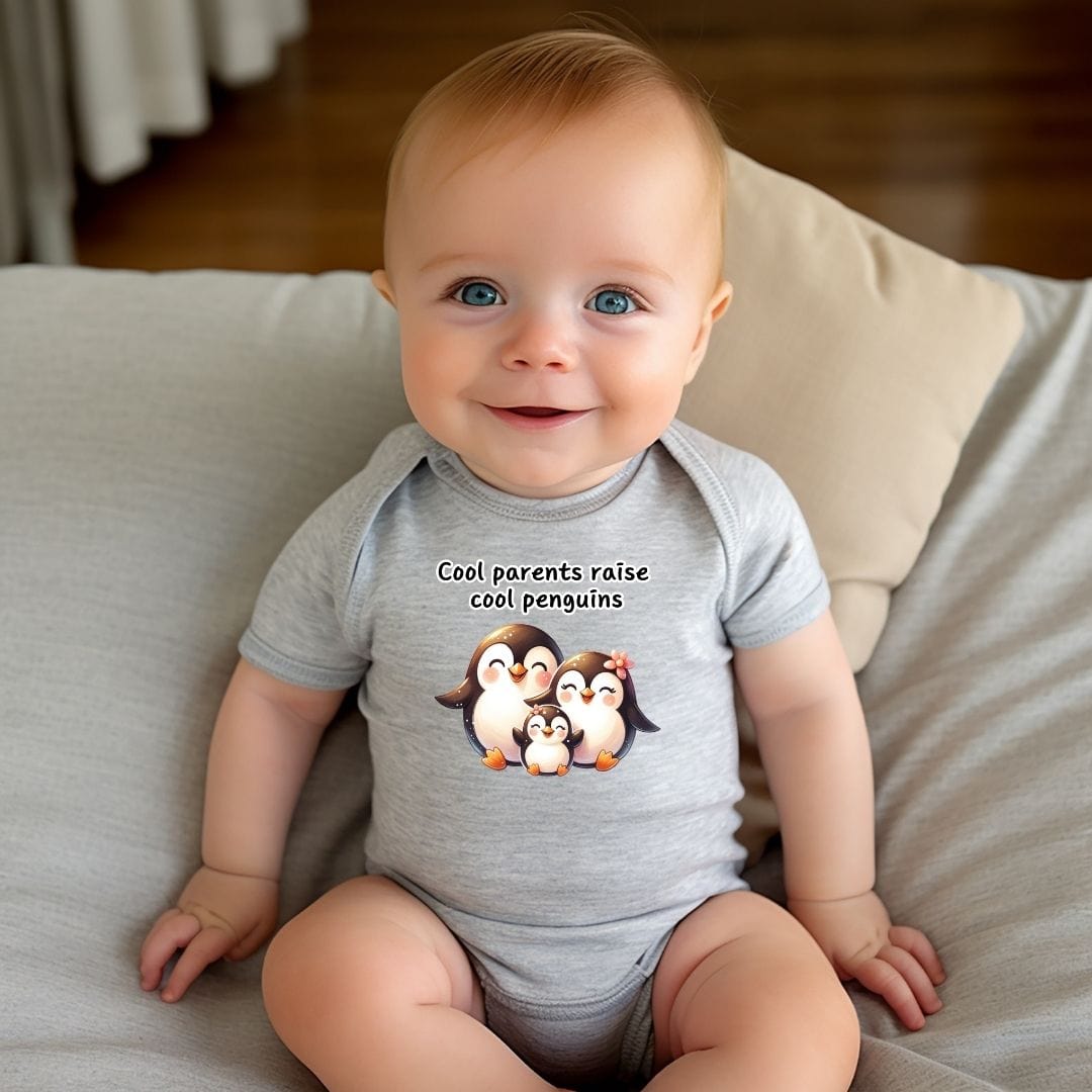 Penguin Family - Cool Parents Raise Cool Penguins Baby Bodysuit
