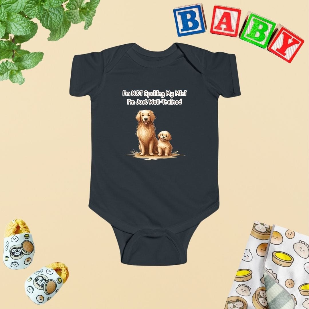 Mama & Mini Golden Retriever Dog - I am NOT Spoiling My Mini, I am Just Well Trained Baby Bodysuit