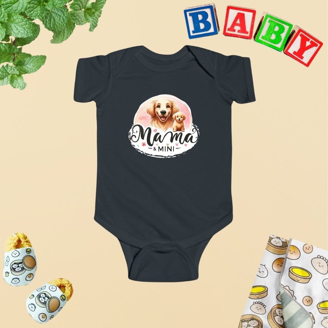 Mama & Mini Golden Retriever Cuddle Team Baby Bodysuit