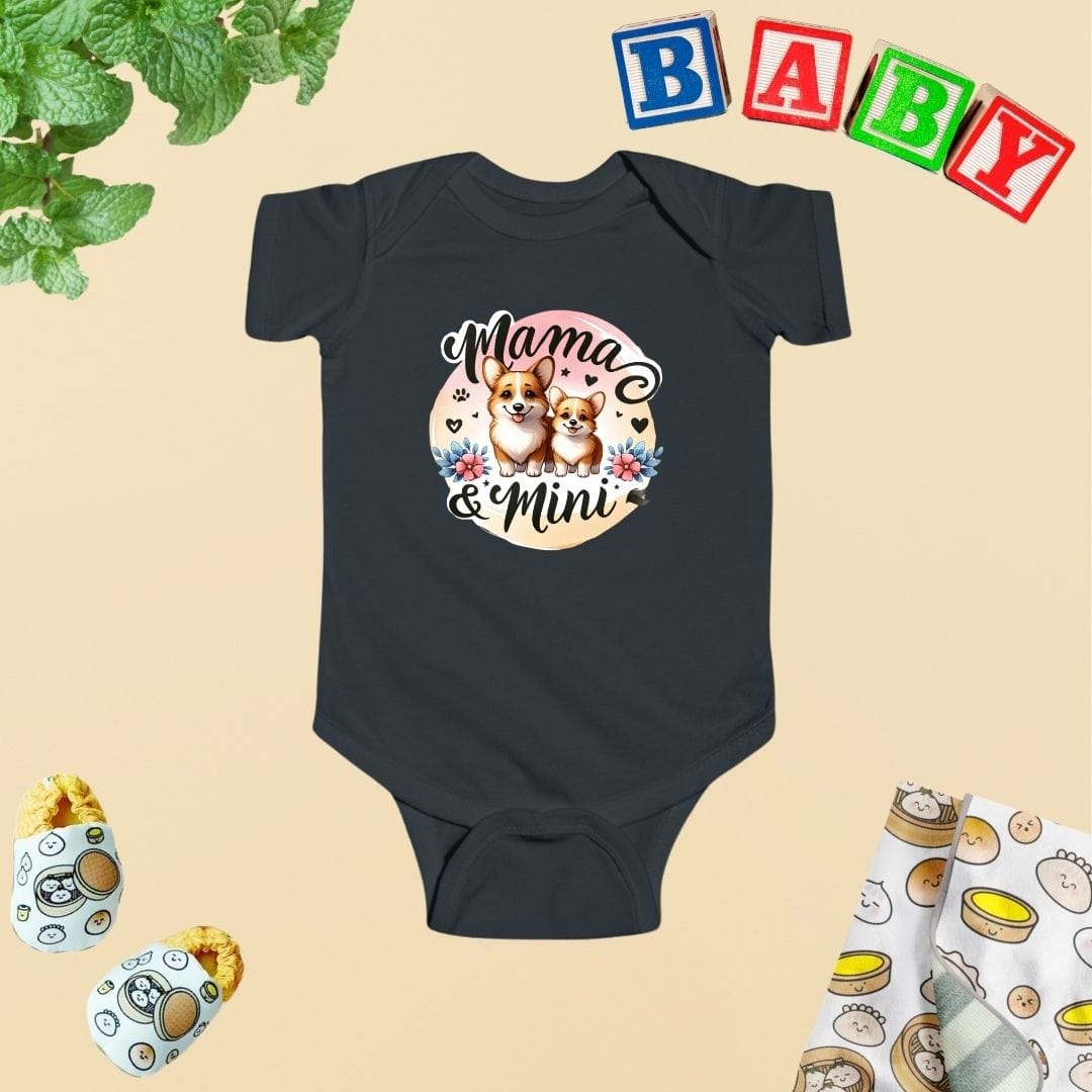 Mama & Mini Corgi Duo Love Baby Bodysuit