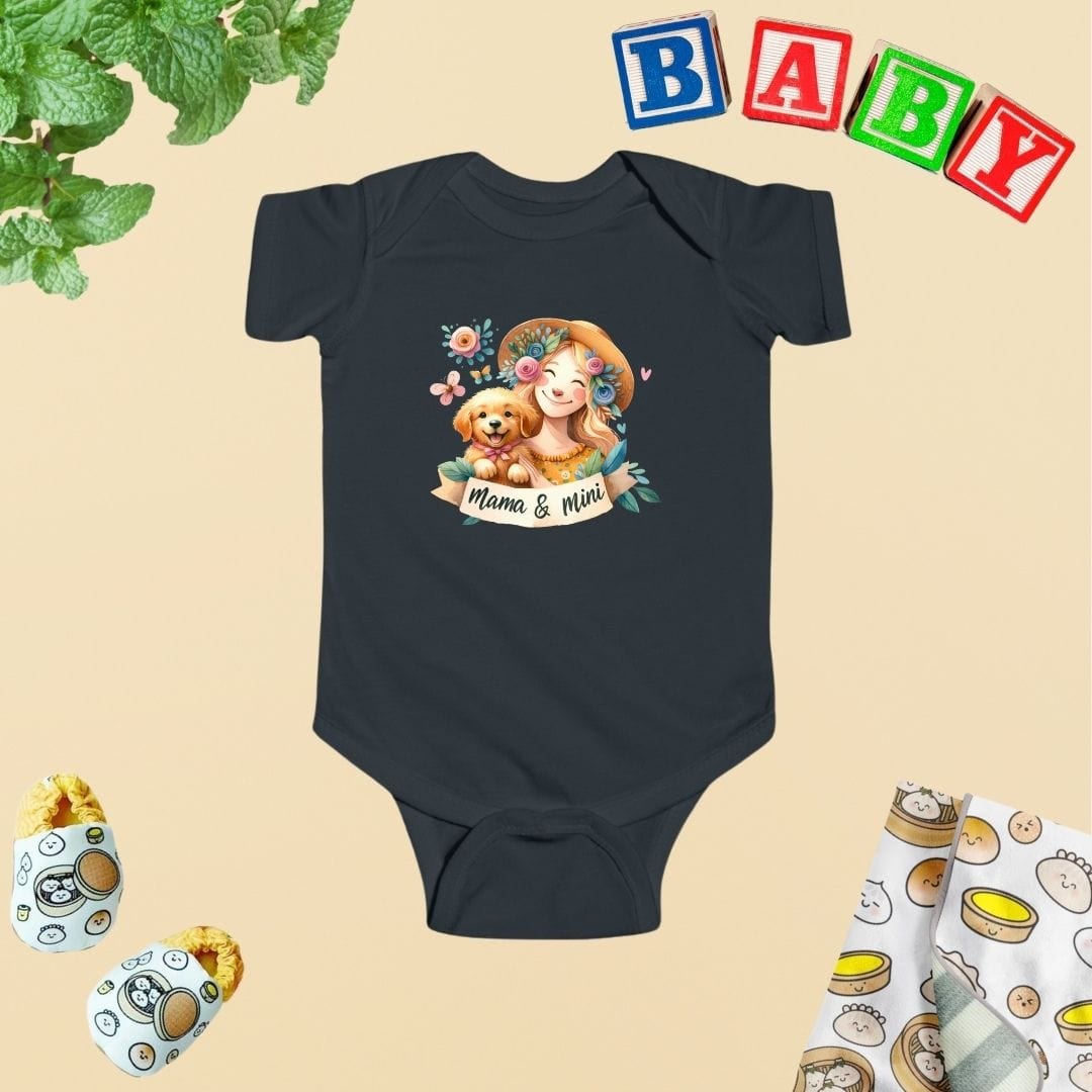 Mama & Mini Golden Retriever Dog Mum Baby Bodysuit