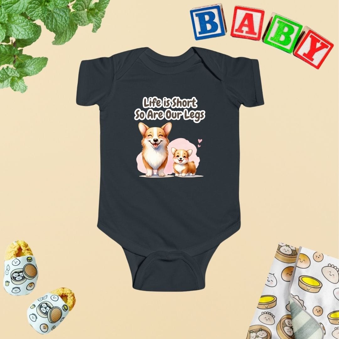 Mama & Mini Corgi - Life is Short, So Are Our Legs Baby Bodysuit