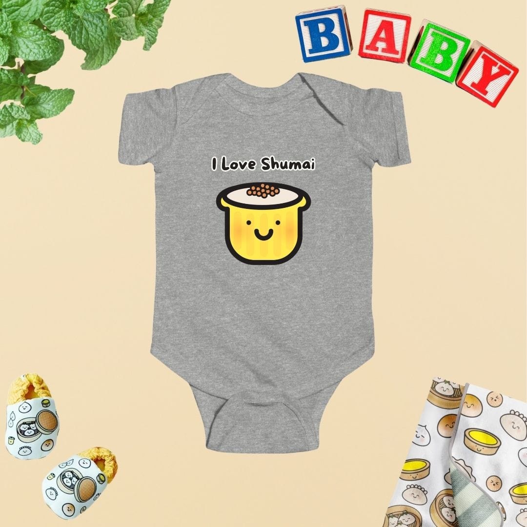 I Love Shumai Baby Bodysuit - Unisex Graphic Bodysuit for Babies