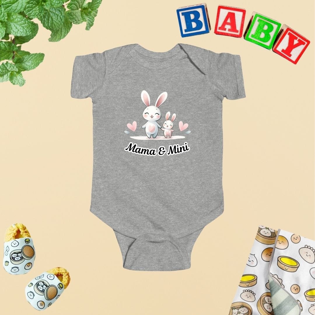 Mama & Mini Sweet Bunny Pair Baby Bodysuit