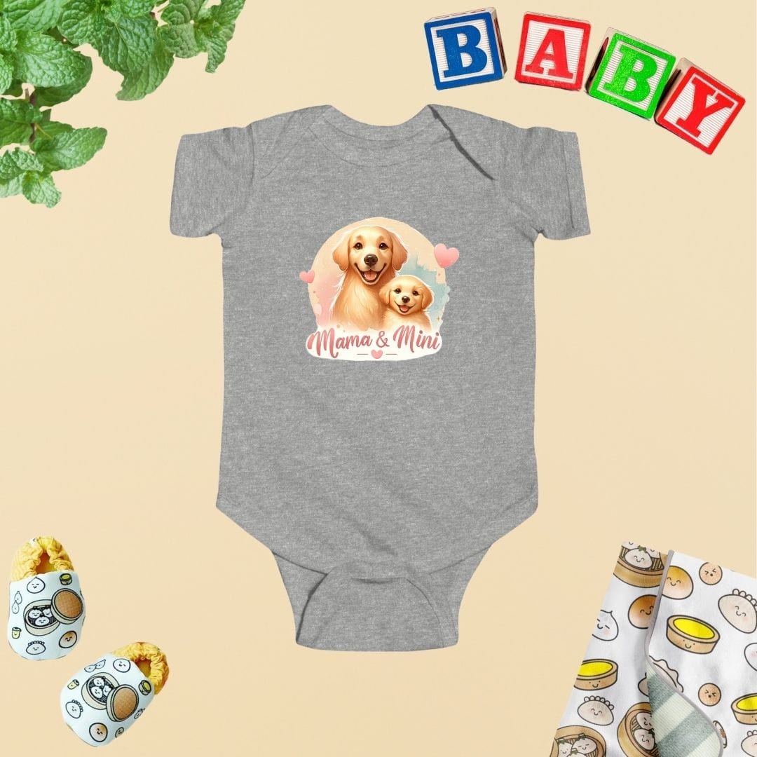 Mama & Mini Dog Golden Retriever Bond Baby Bodysuit