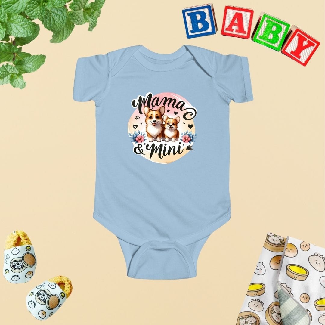 Mama & Mini Corgi Duo Love Baby Bodysuit
