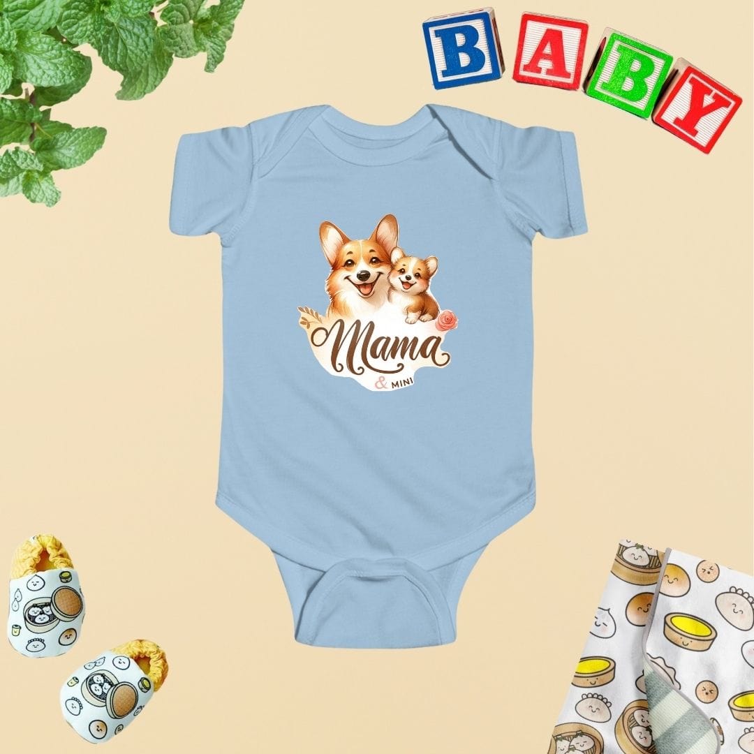 Mama & Mini Sweet Corgi Duo Baby Bodysuit