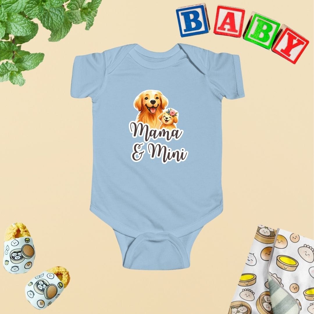 Mama & Mini Golden Retriever Dog Golden Team Baby Bodysuit