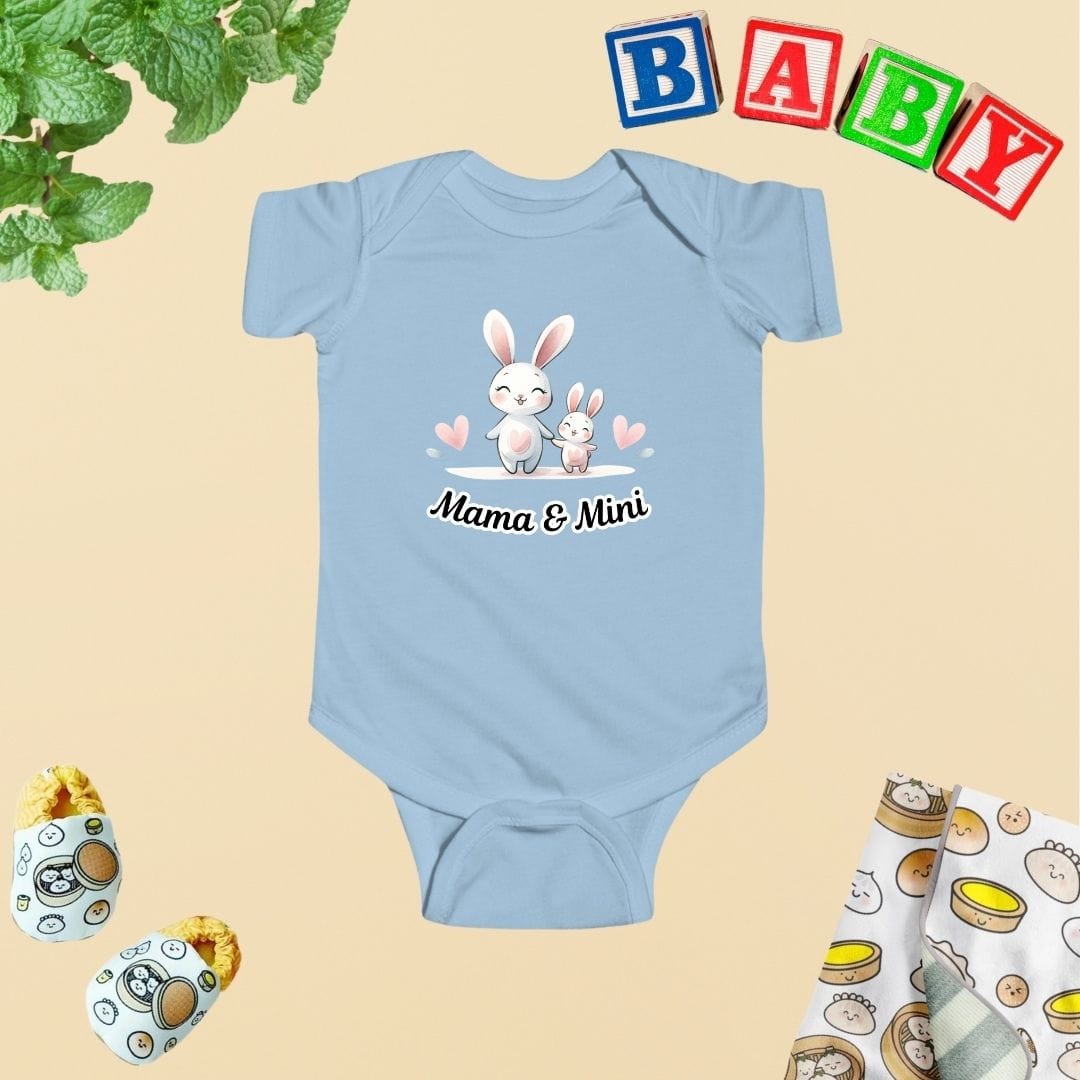 Mama & Mini Sweet Bunny Pair Baby Bodysuit
