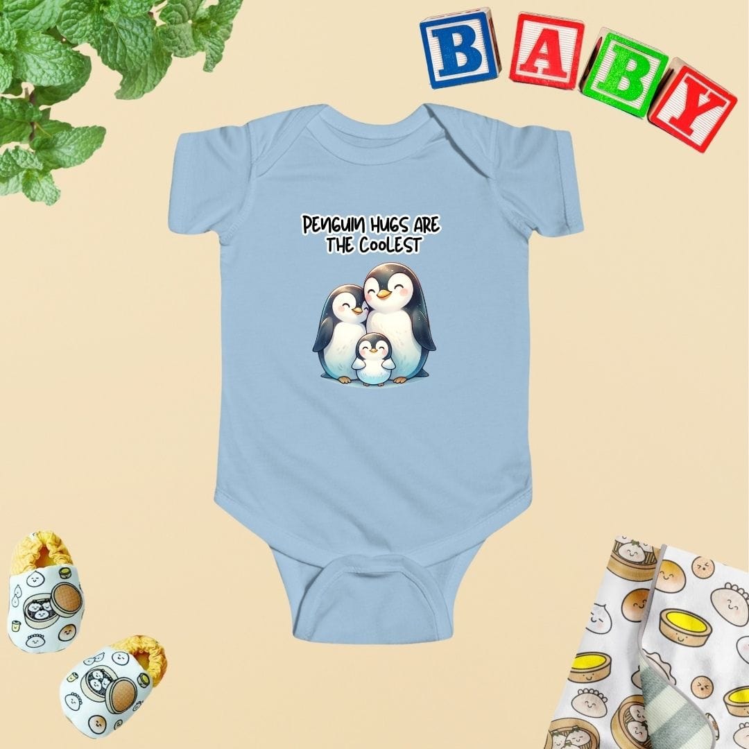 Penguin Family - Penguin Hugs are the Coolest Baby Bodysuit