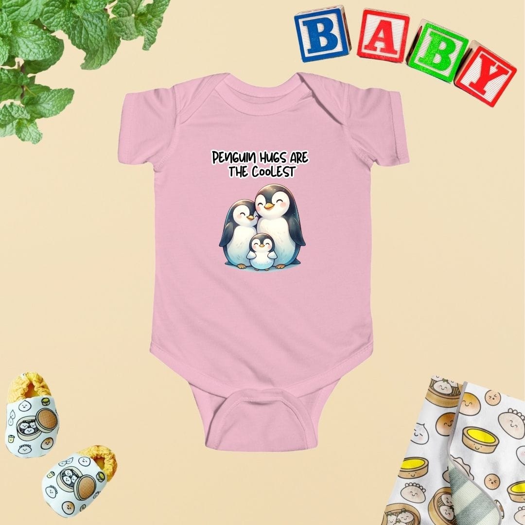 Penguin Family - Penguin Hugs are the Coolest Baby Bodysuit