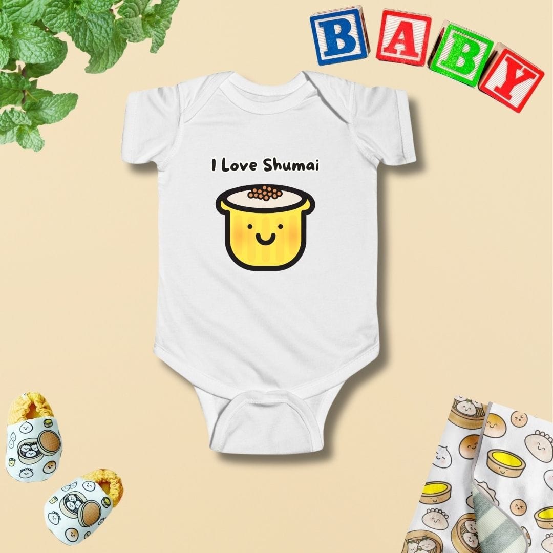 I Love Shumai Baby Bodysuit - Unisex Graphic Bodysuit for Babies