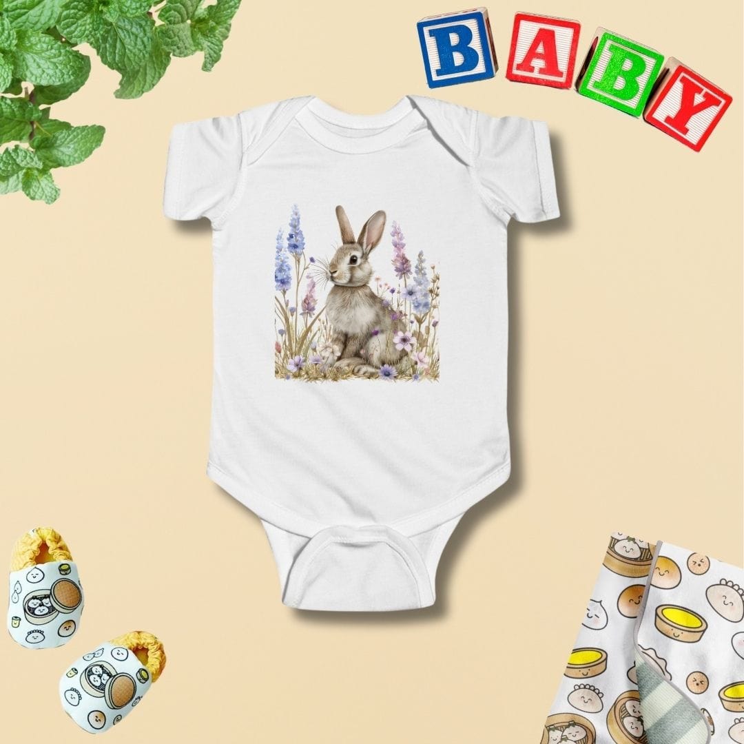 My Grey Bunny Baby Bodysuit