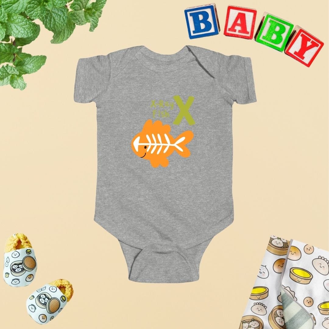 Animal Alphabet - X for X-ray Fish Baby Bodysuit - Unisex Graphic Bodysuit for Babies