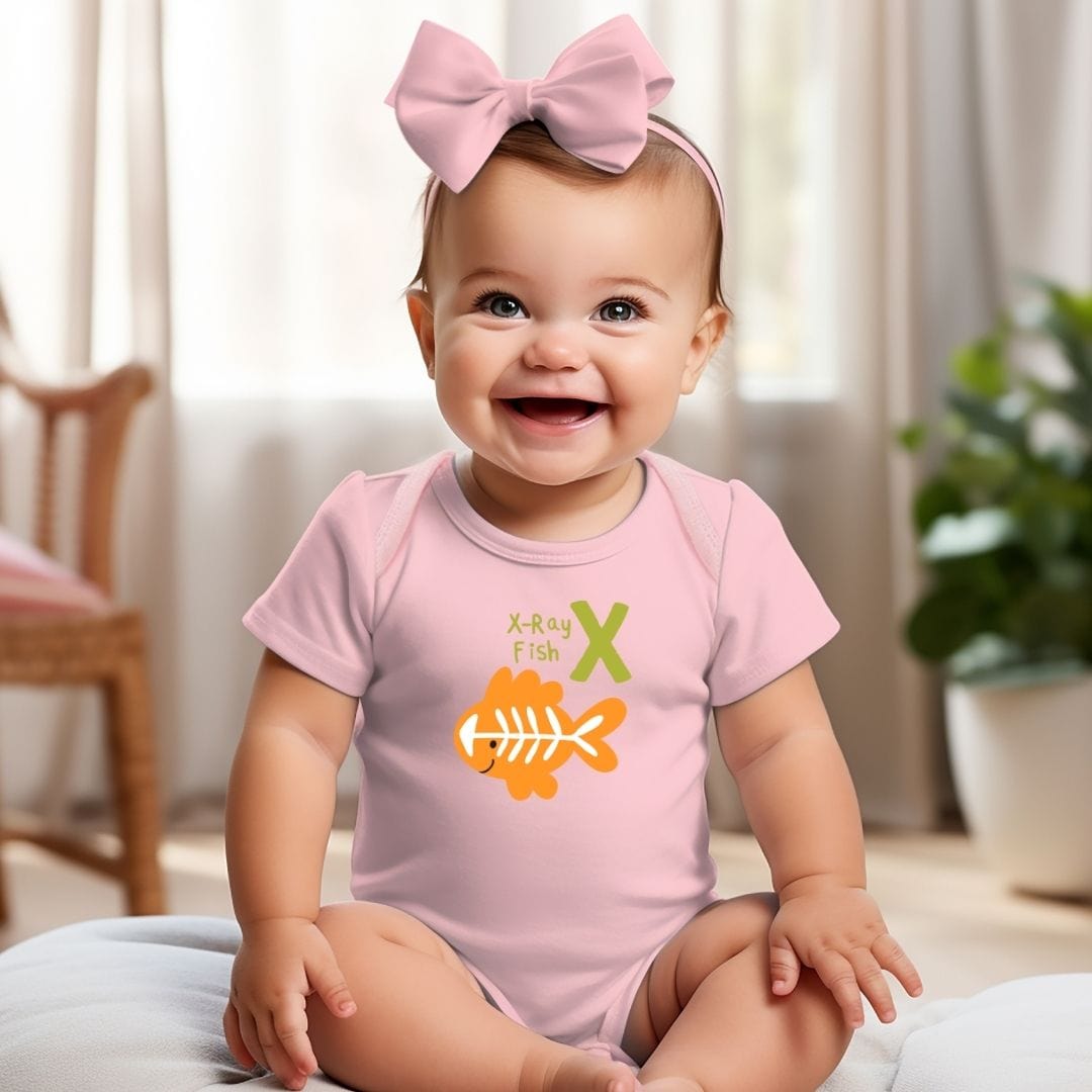 Animal Alphabet - X for X-ray Fish Baby Bodysuit - Unisex Graphic Bodysuit for Babies