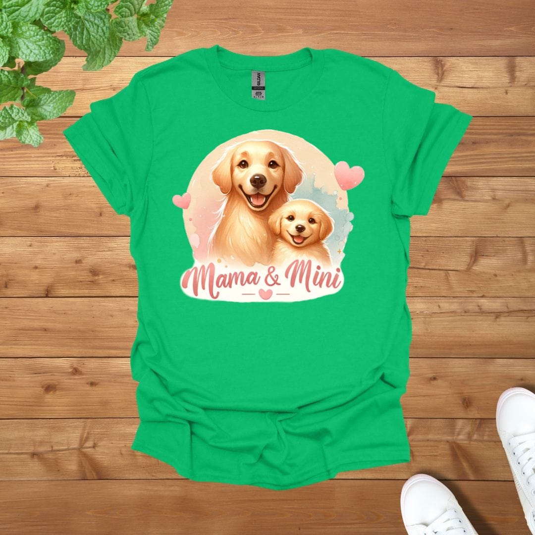 Mama & Mini Dog Golden Retriever Bond Unisex Adult T-Shirt