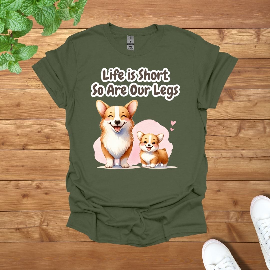 Mama & Mini Corgi - Life is Short, So Are Our Legs Unisex Adult T-Shirt