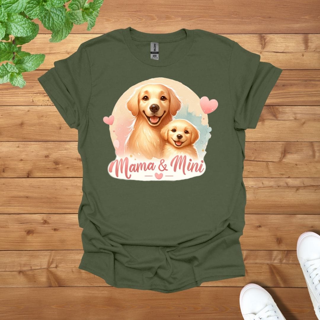 Mama & Mini Dog Golden Retriever Bond Unisex Adult T-Shirt