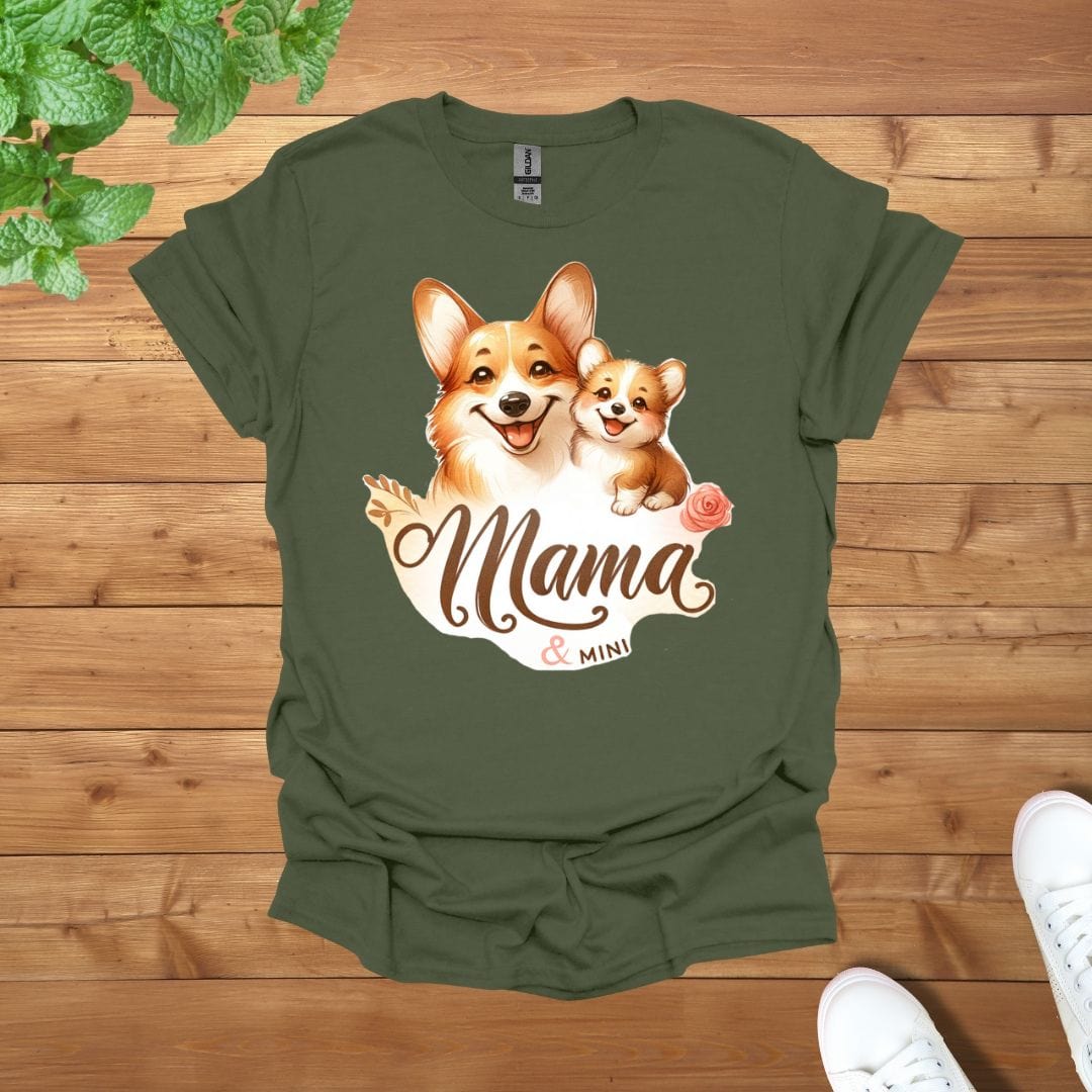 Mama & Mini Sweet Corgi Duo Unisex Adult T-Shirt