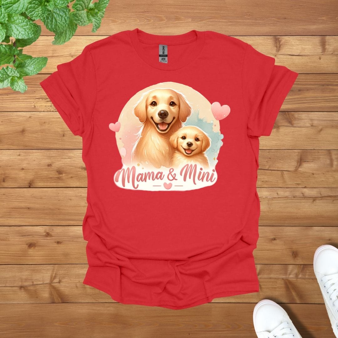 Mama & Mini Dog Golden Retriever Bond Unisex Adult T-Shirt