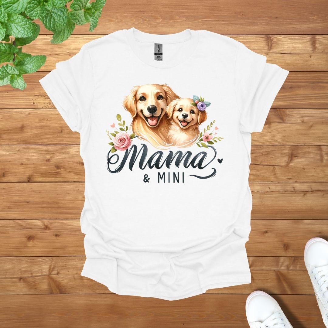 Mama & Mini Golden Retriever Dog Love Pair Unisex Adult T-Shirt