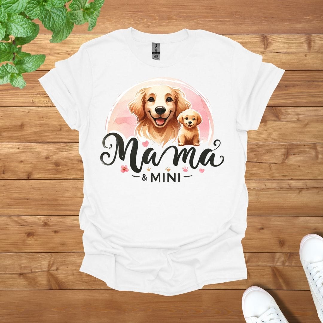 Mama & Mini Golden Retriever Dog Cuddle Team Unisex Adult T-Shirt