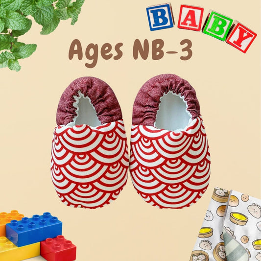 Red Scallop Mini Shoes