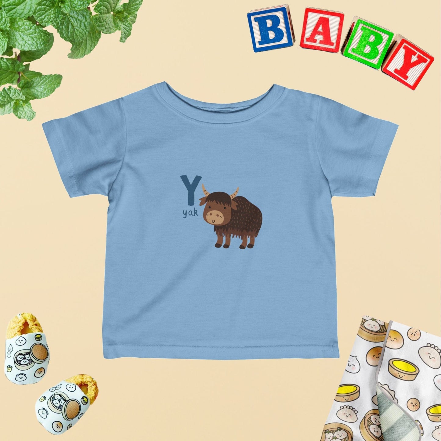 Animal Alphabet - Y for Yak Baby Tee - Unisex Graphic Tee for Babies