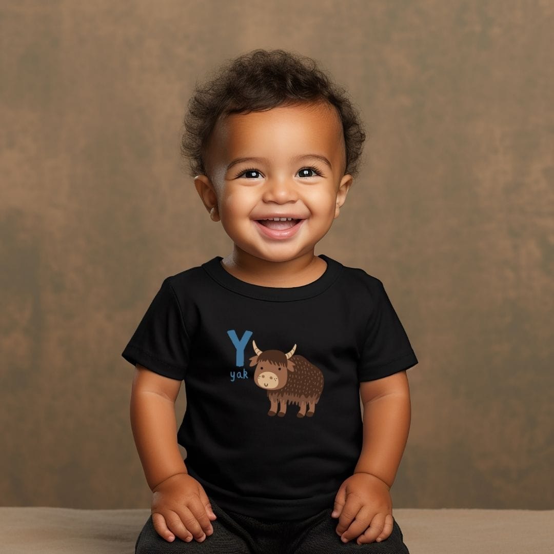 Animal Alphabet - Y for Yak Baby Tee - Unisex Graphic Tee for Babies