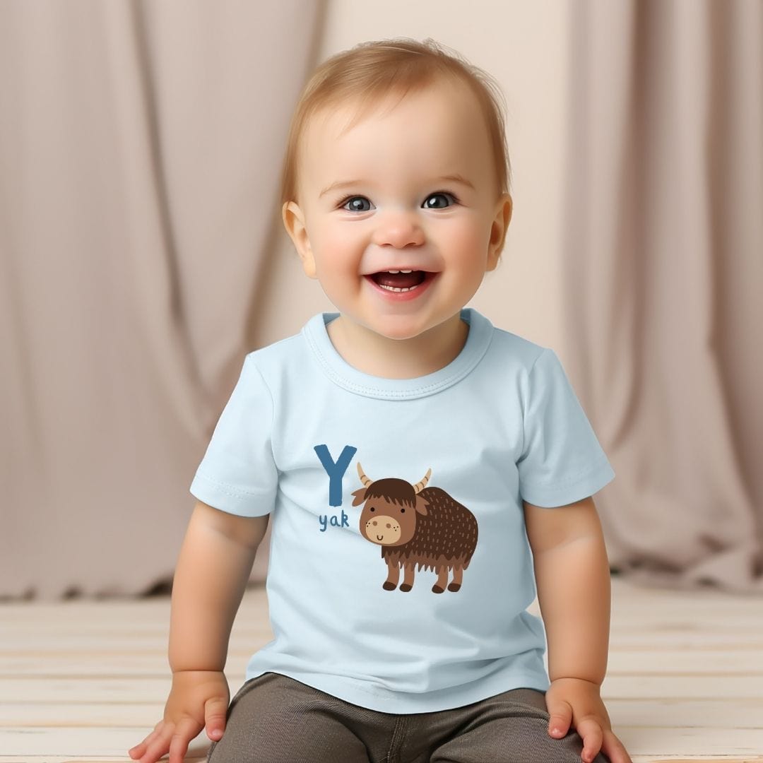 Animal Alphabet - Y for Yak Baby Tee - Unisex Graphic Tee for Babies