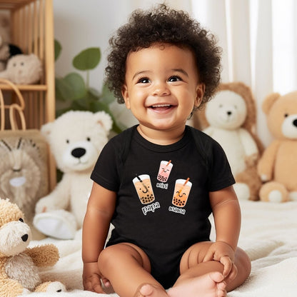 Boba Bubble Tea Family Baby Bodysuit