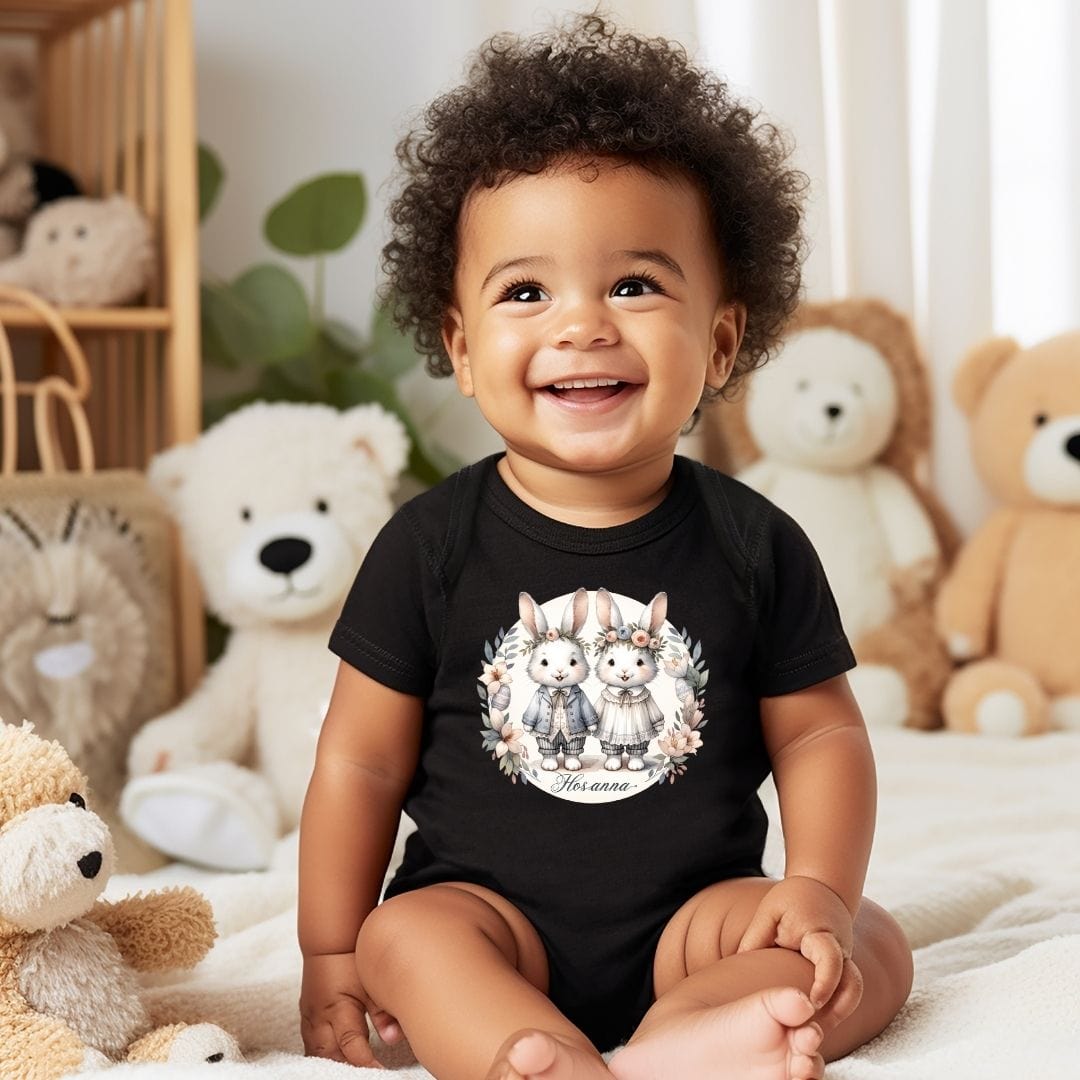 Hosanna Besties Siblings Twins Bunnies Baby Bodysuit