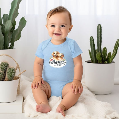 Mama & Mini Golden Retriever Love Pair Baby Bodysuit