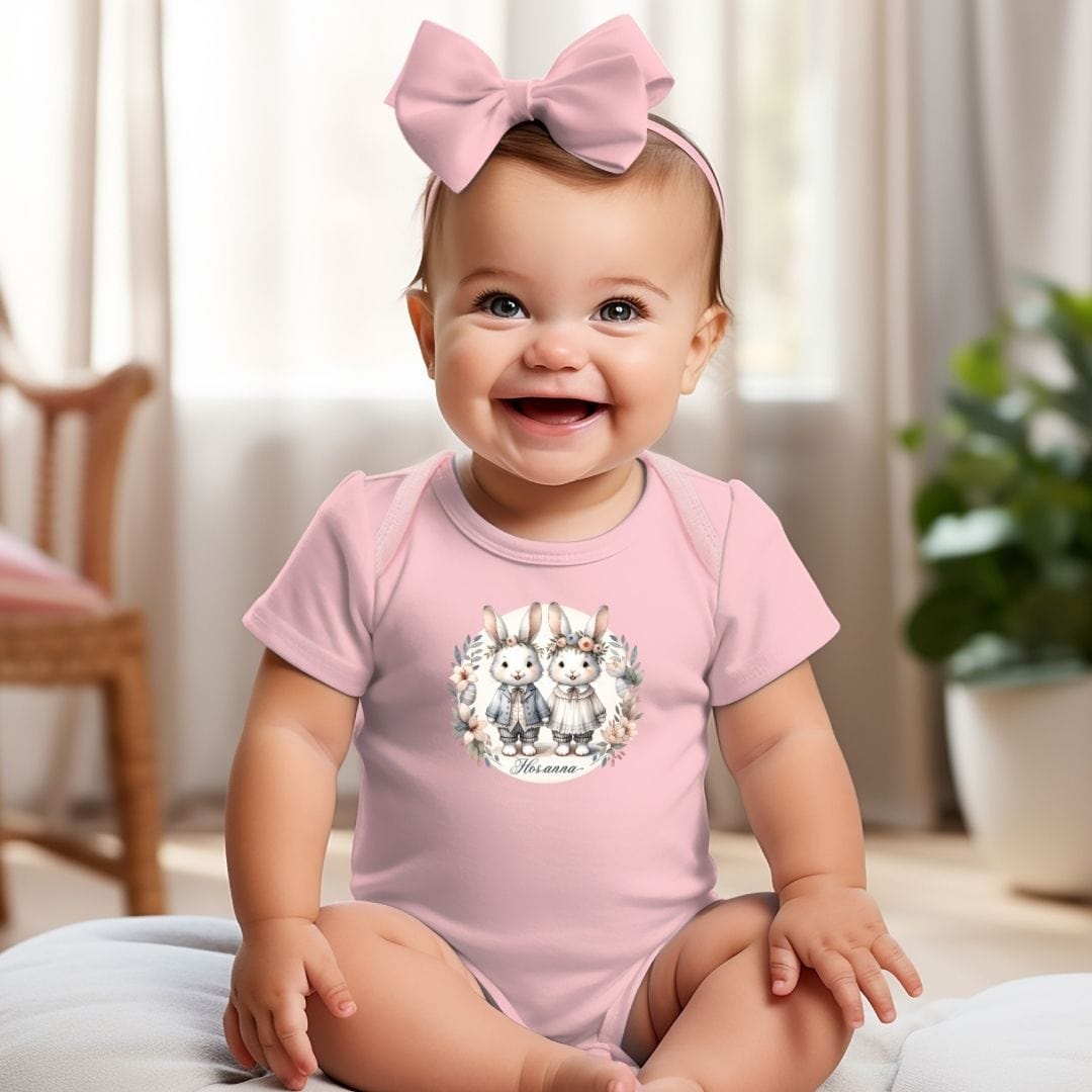 Hosanna Besties Siblings Twins Bunnies Baby Bodysuit
