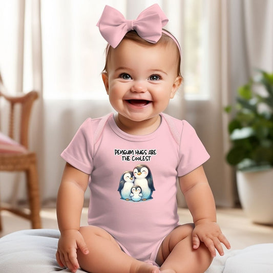 Penguin Family - Penguin Hugs are  the Coolest Baby Bodysuit