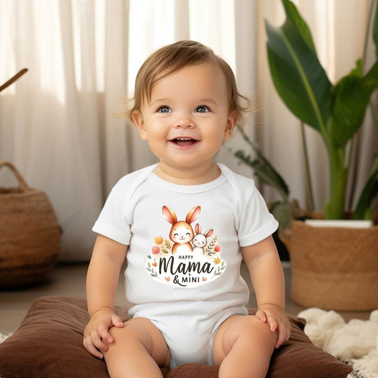 Mama & Mini Adorable Rabbits Baby Bodysuit