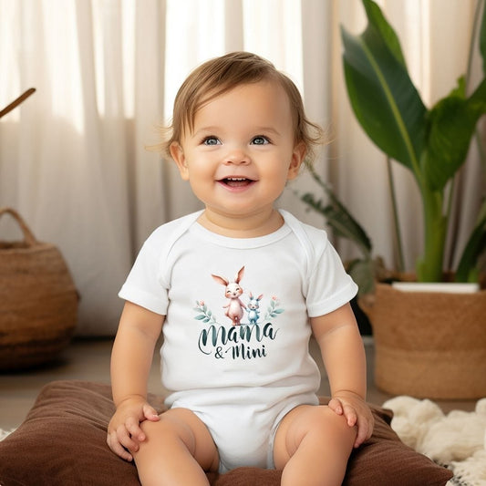 Mama & Mini Bunny Pair Joy Baby Bodysuit