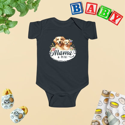 Mama & Mini Golden Retriever Love Pair Baby Bodysuit