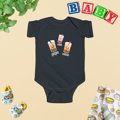 Boba Bubble Tea Family Baby Bodysuit