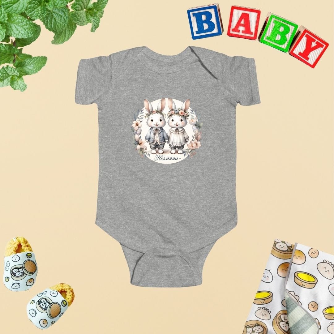 Hosanna Besties Siblings Twins Bunnies Baby Bodysuit