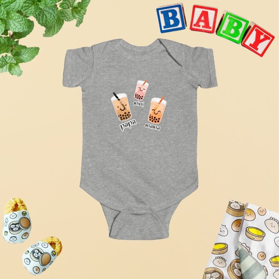 Boba Bubble Tea Family Baby Bodysuit
